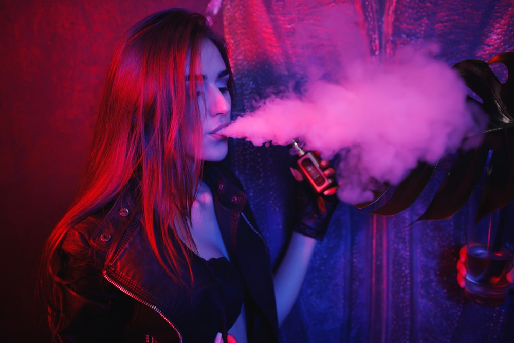 Girl Vaping in Color