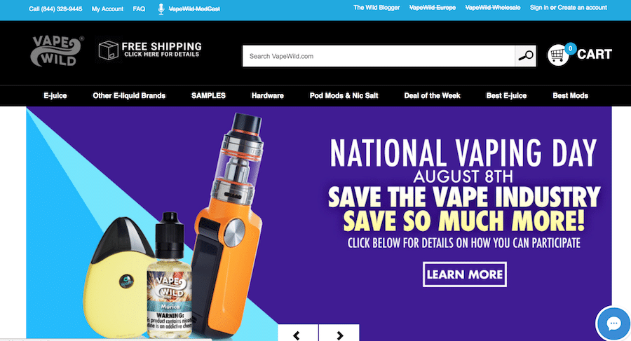 Vape Wild Store Page