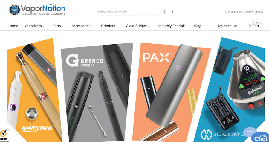 Vapornation Store Page