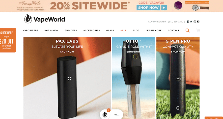 Vaporworld Store Page